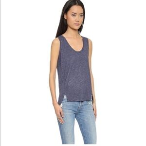 Madewell High Low Anthem Basic Tank Top Navy Women’s Size Small